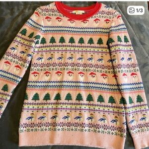 Boden Multicolor Festive Crewneck Sweater